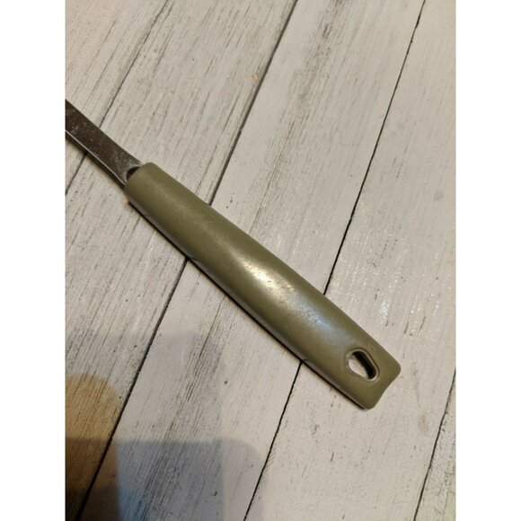 Vintage EKCO #3 Chromium Plate Solid Meat Utility Fork Avocado Green 11 1/2" - Picture 6 of 7